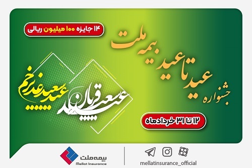 جشنواره عید تا عید بیمه ملت با ۱۴ جایزه ۱۰۰ میلیون ریالی